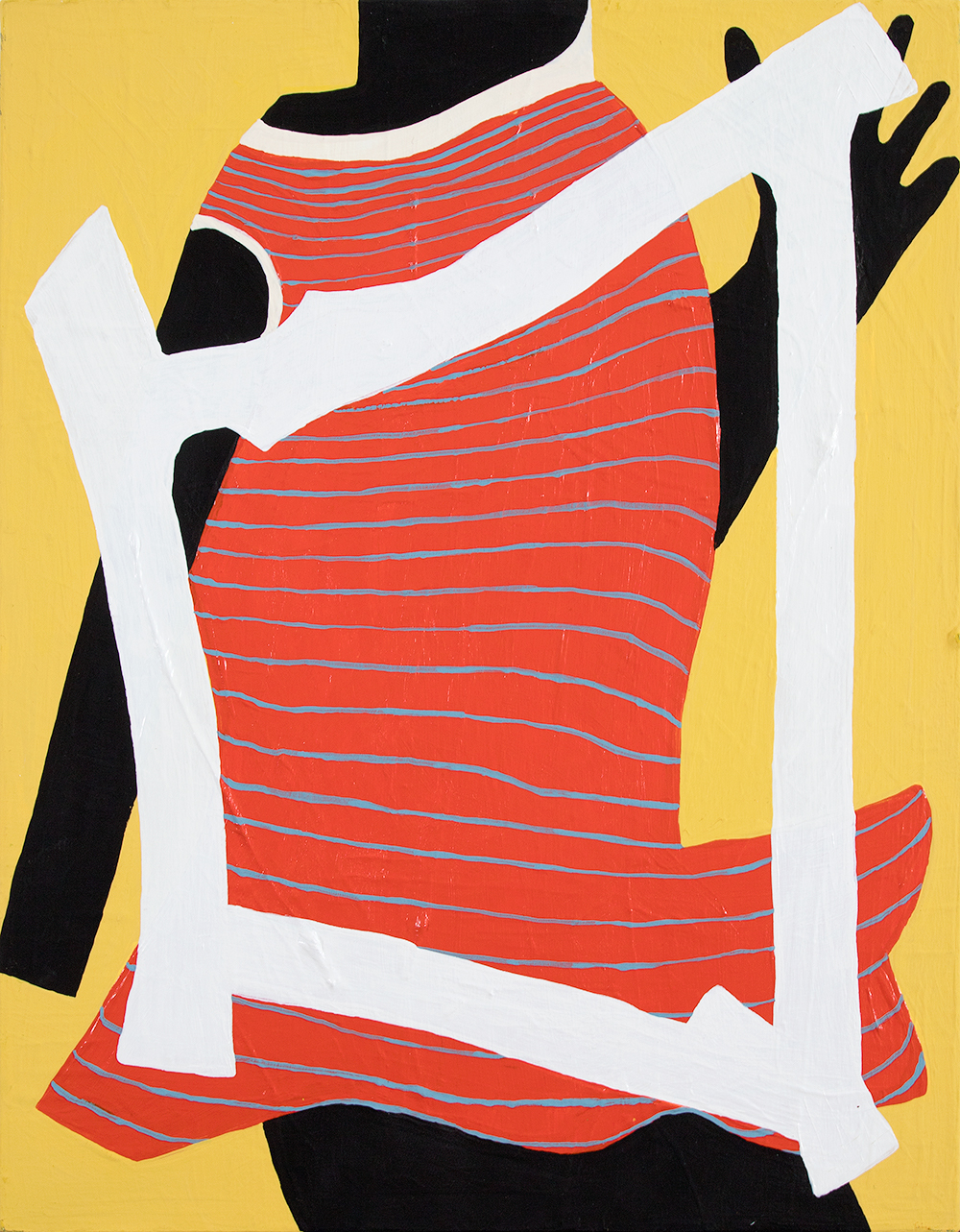 Lyse Lemieux, <i>Robe Rouge Raillée (Red Dress Striped)</i>, 2022